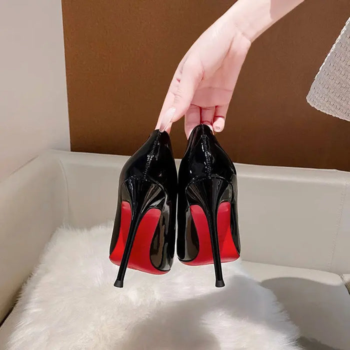 Pointed Toe Red Bottom Heels - Fashionnsio