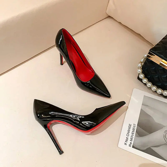 Pointed Toe Red Bottom Heels - Fashionnsio