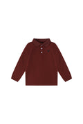 polo l/s solid emblem - burgundy