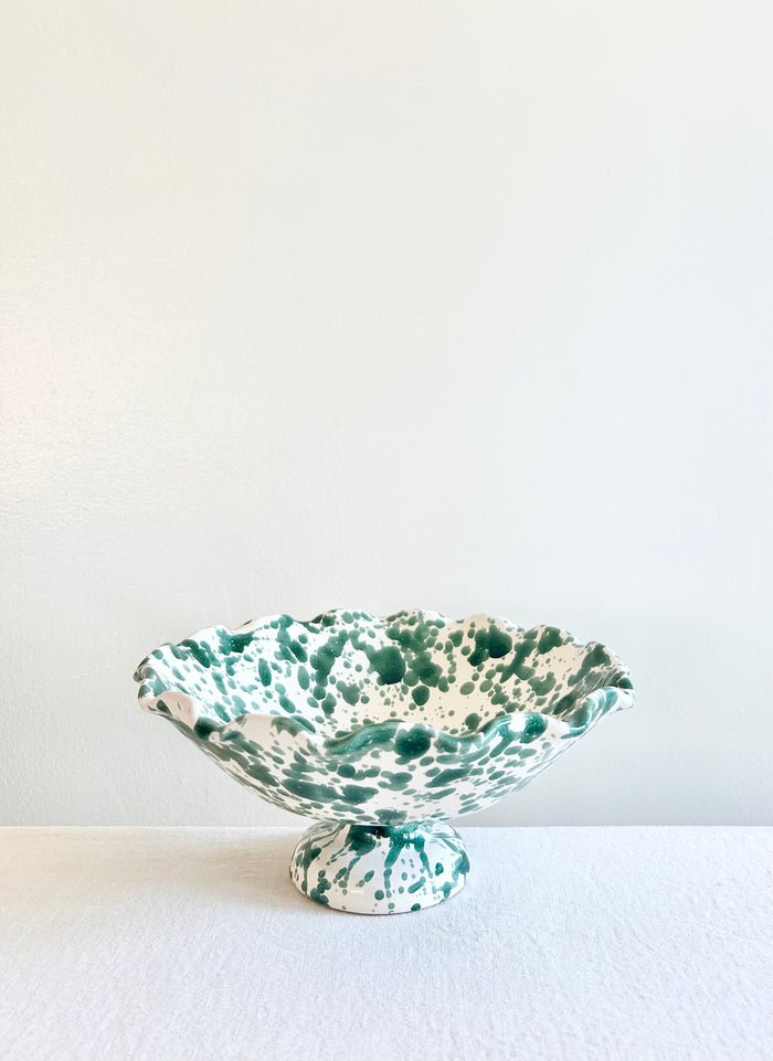 Pompeii Scalloped Compote - Forest - 9"
