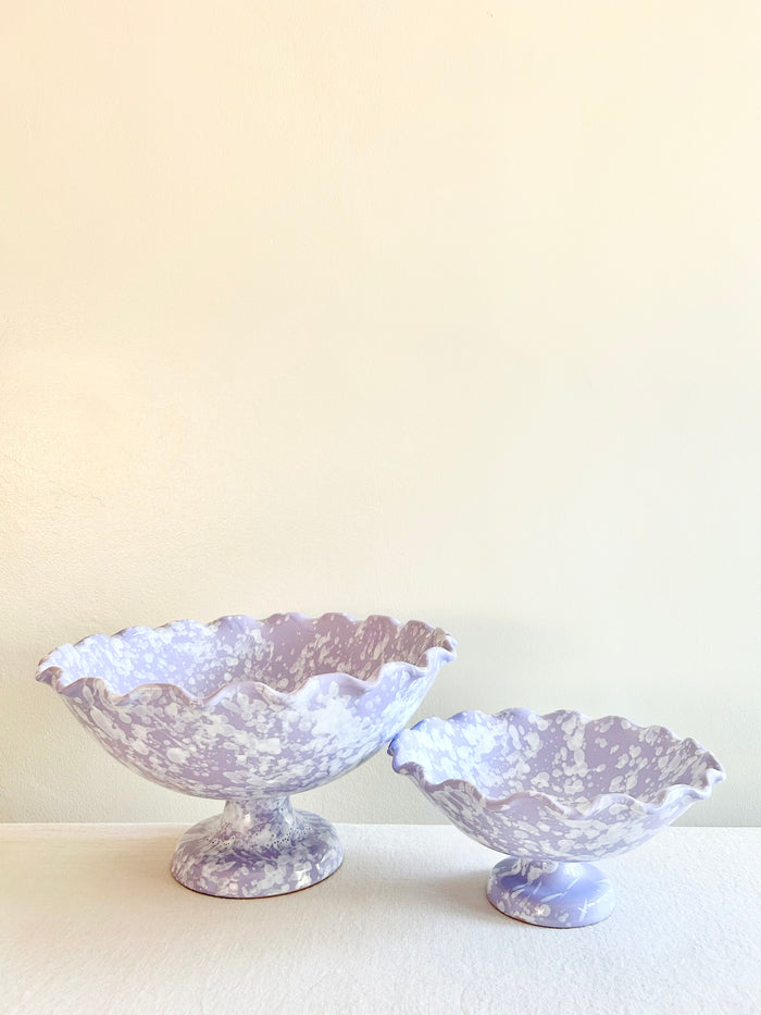Pompeii Scalloped Compote - Lavande - 9"