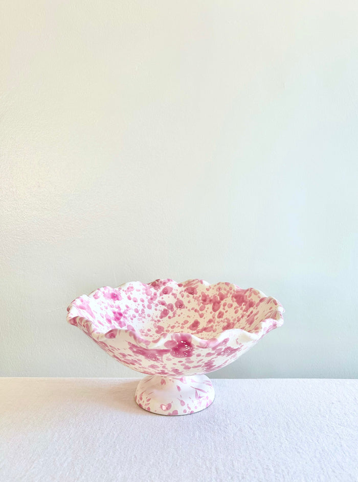 Pompeii Scalloped Compote - Peony  - 9"