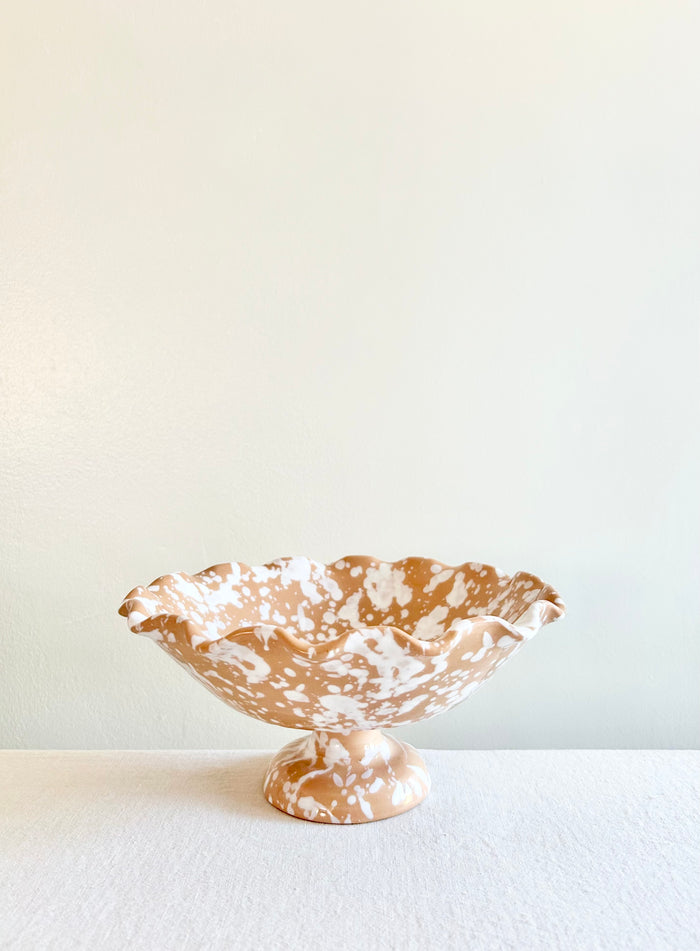Pompeii Scalloped Compote - Sienna - 9"