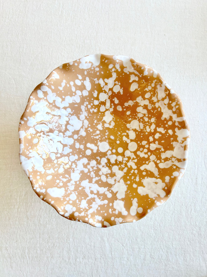 Pompeii Scalloped Compote - Sienna - 9"