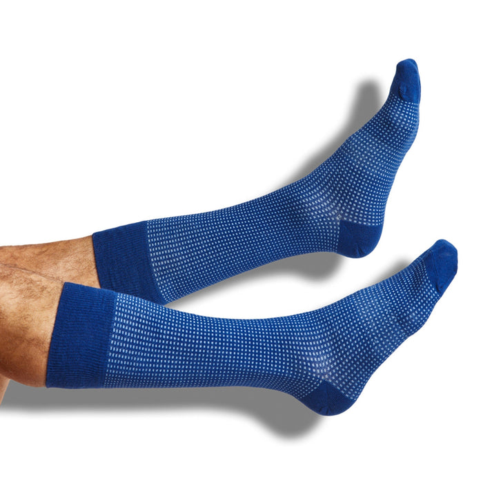 Powder / Navy Birdseye Dress Socks - SARTORO