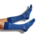 Powder / Navy Birdseye Dress Socks - SARTORO