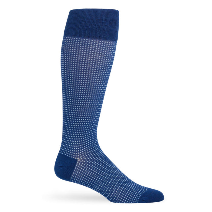 Powder / Navy Birdseye Dress Socks - SARTORO
