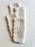 PRE-ORDER - Scalloped Cream  Napkins - S/4