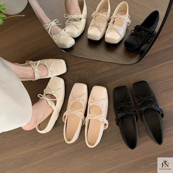 Princess Ballet Bow Flats - Fashionnsio