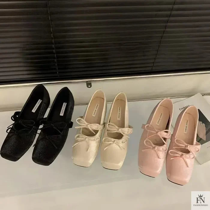Princess Ballet Bow Flats - Fashionnsio