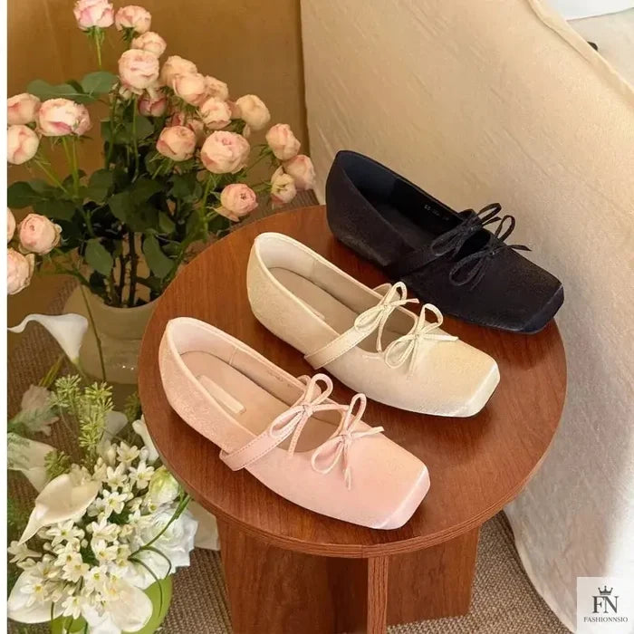 Princess Ballet Bow Flats - Fashionnsio