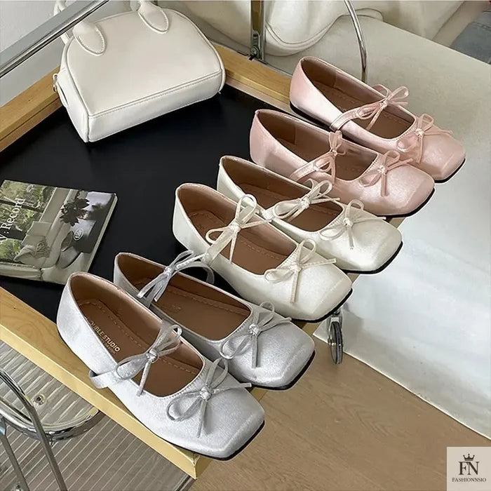 Princess Bow Ballet Flats - Fashionnsio