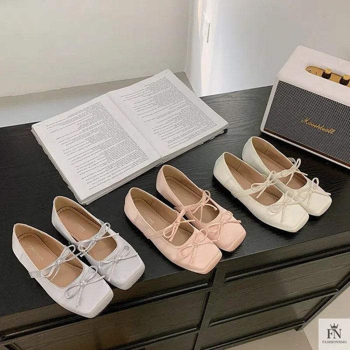 Princess Bow Ballet Flats - Fashionnsio