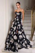 PS25960 Black Floral Gown