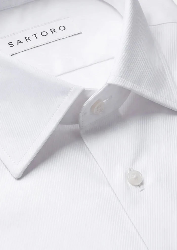 Pure White Stripe Shirt - SARTORO