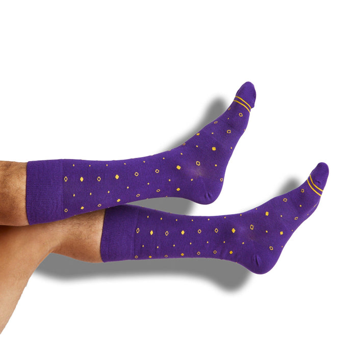 Purple / Gold Dress Socks 4 Pack - SARTORO
