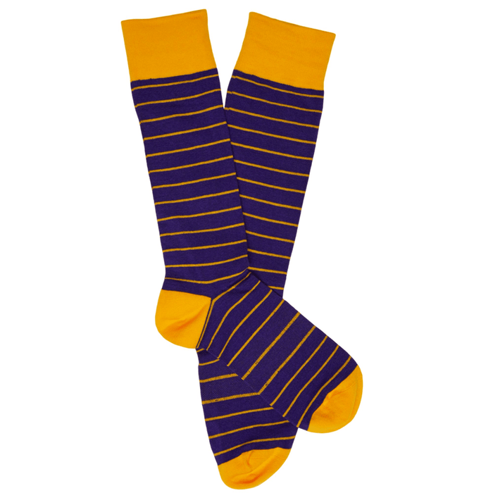 Purple / Gold Dress Socks 4 Pack - SARTORO