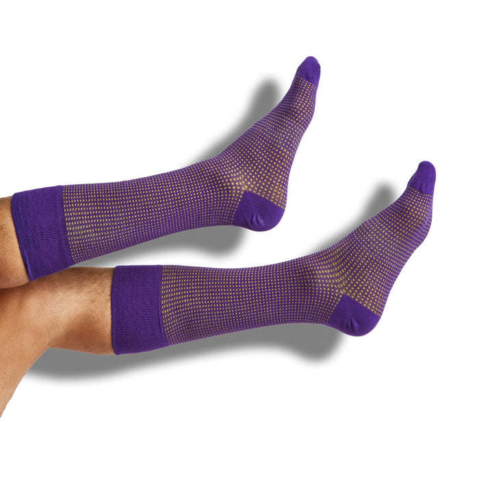 Purple / Gold Dress Socks 4 Pack - SARTORO