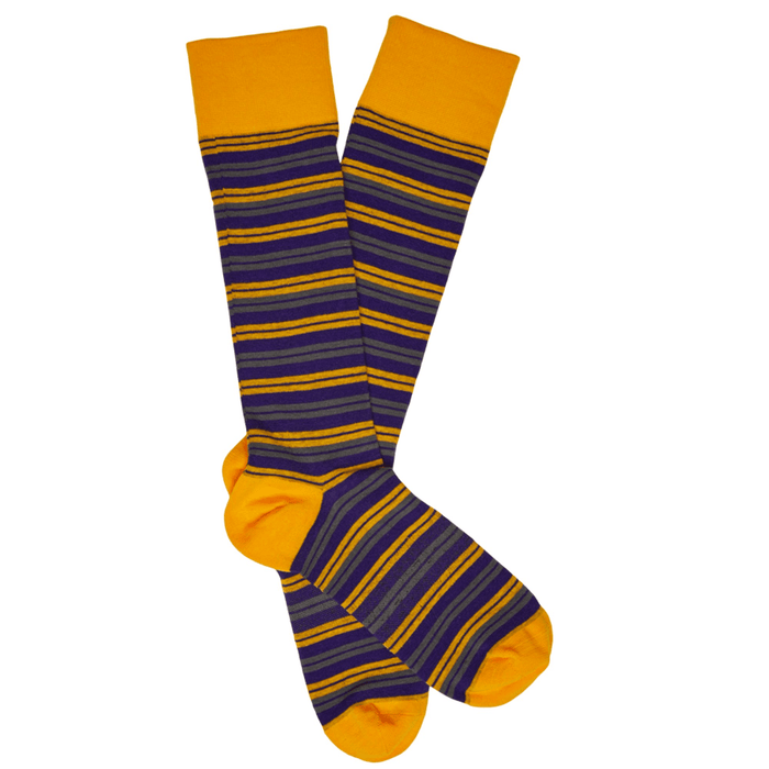 Purple / Gold Dress Socks 4 Pack - SARTORO