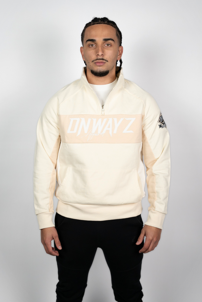 Quarter Zip Sweater - Beige