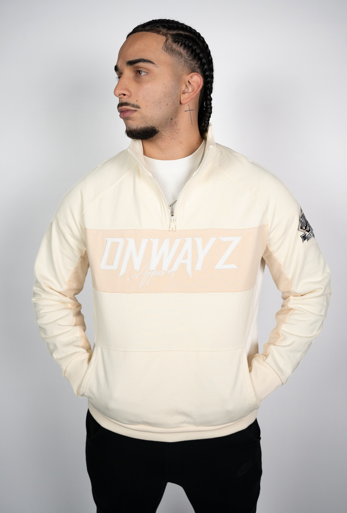 Quarter Zip Sweater - Beige