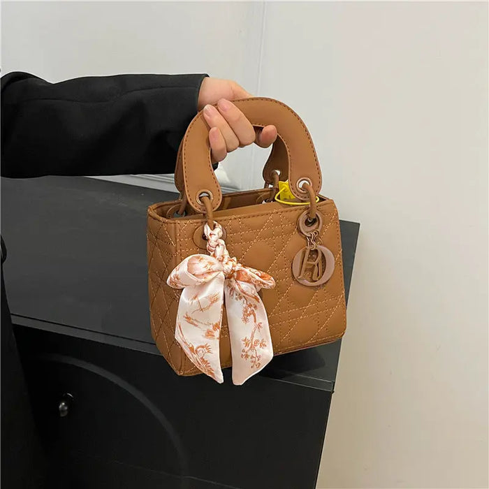 Lady Style Handbags With Silk Scarf fashionnsio