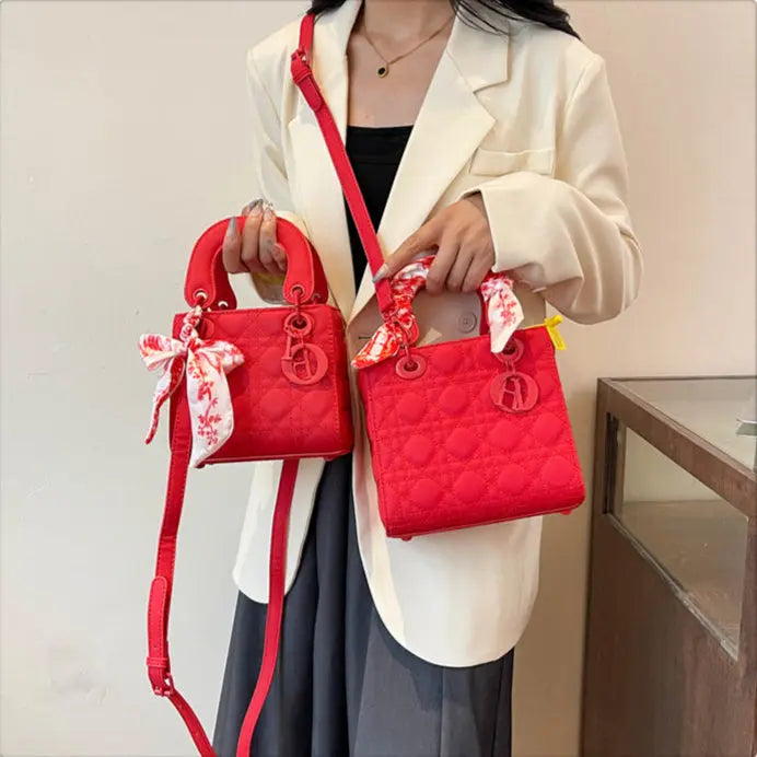 Lady Style Handbags With Silk Scarf fashionnsio