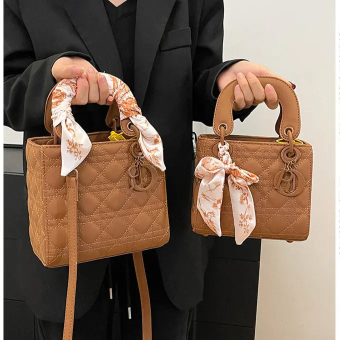 Lady Style Handbags With Silk Scarf fashionnsio