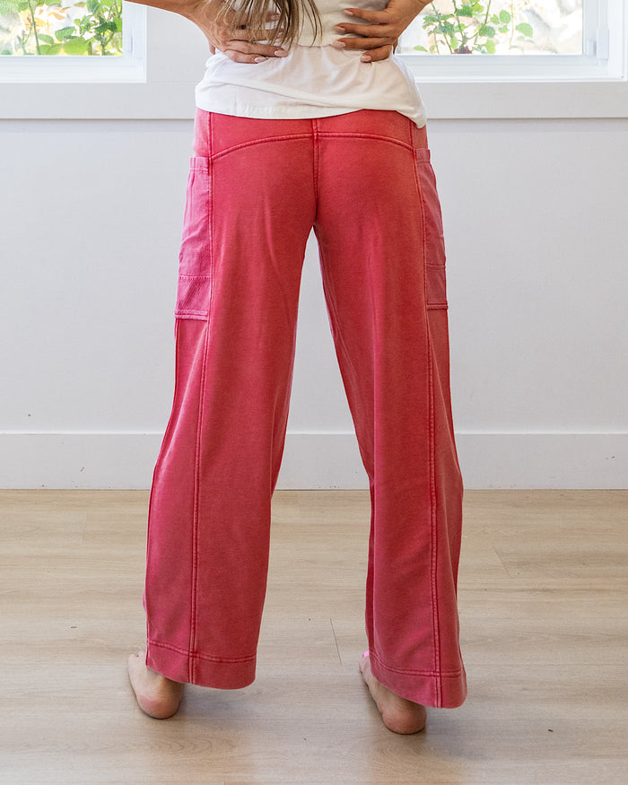 Rae Mode Terry Comfy Pants - Candy Red Rae Mode