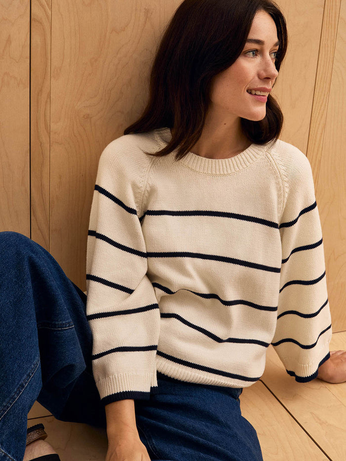 Raglan Crop Sleeve Crew Jumper