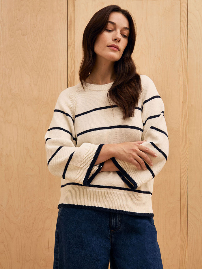 Raglan Crop Sleeve Crew Jumper