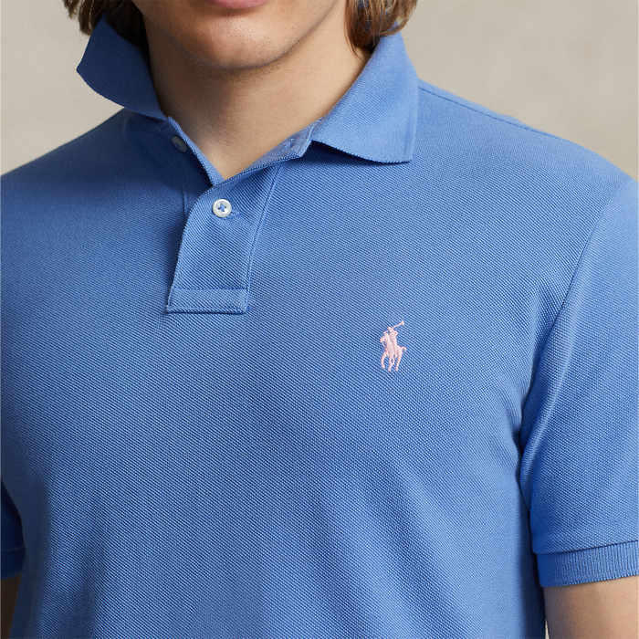 Ralph Lauren - Custom Slim Fit Mesh Polo Shirt in Blue - Nigel Clare