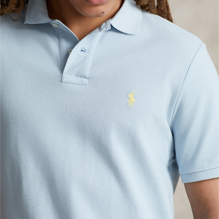 Ralph Lauren - Custom Slim Fit Mesh Polo Shirt in Pale Blue - Nigel Clare