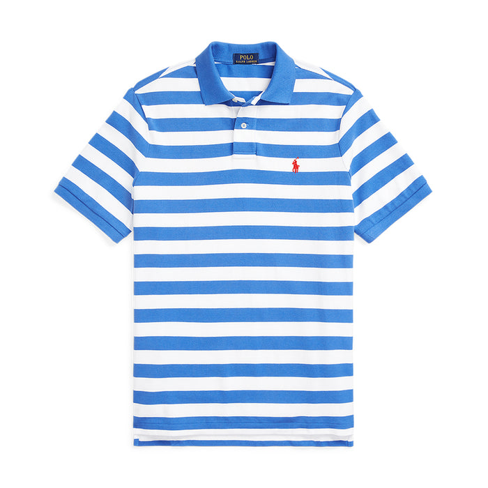 Ralph Lauren - Custom Slim Fit Striped Polo Shirt in Blue/White - Nigel Clare