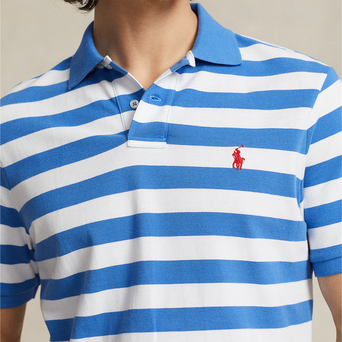Ralph Lauren - Custom Slim Fit Striped Polo Shirt in Blue/White - Nigel Clare