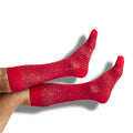 Red / Black Broken Stripe Dress Socks - SARTORO