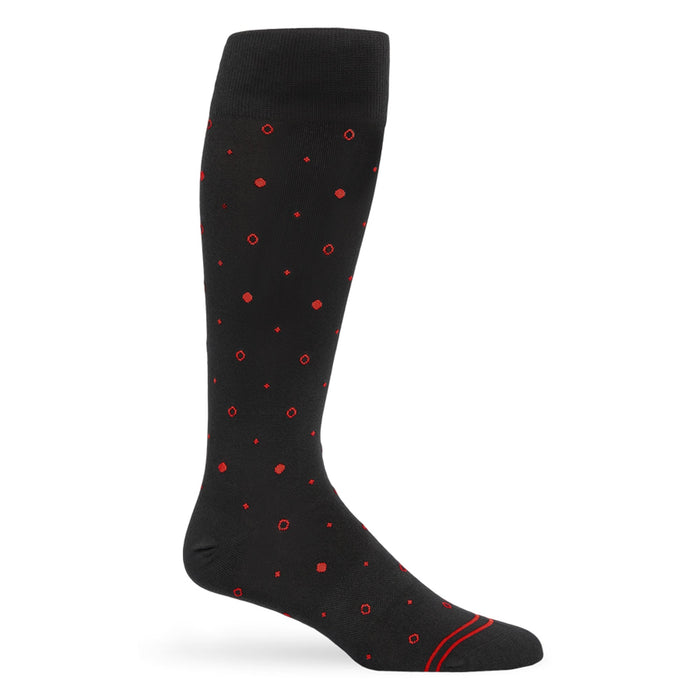 Red / Black Mixed Dot Dress Socks - SARTORO