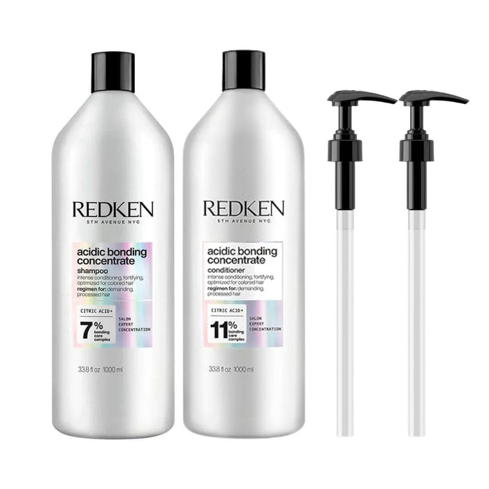 REDKEN ACIDIC BONDING CONCENTRATE SHAMPOO & CONDITIONER 1000ml plus 2 x Pumps BUNDLE - The LTL Shop
