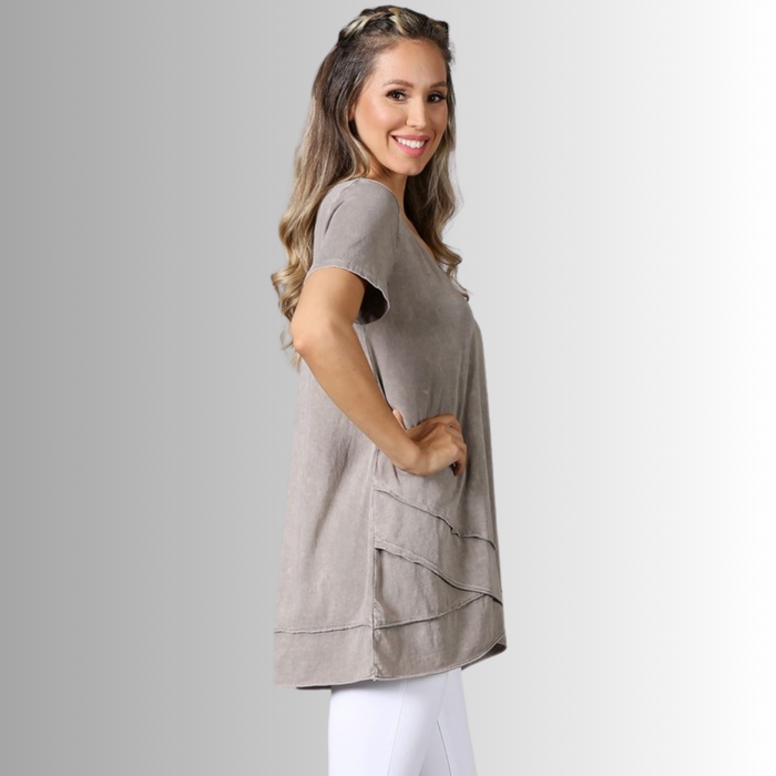 Relax in Style Cotton V-Neck Top for Comfort and Versatility - RFE Marketing Ventures
