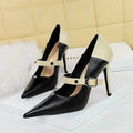 Retro Buckle Stiletto High Heels fashionnsio