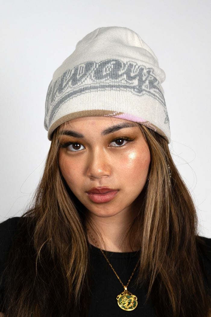 Reversible Beanie - Grey / Brown