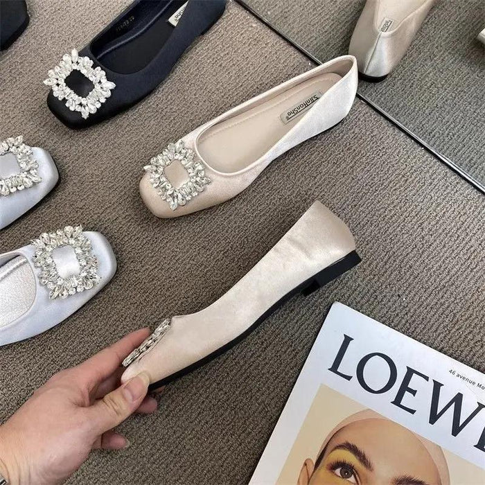 Rhinestone Embellish Women Flats - Fashionnsio