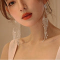 Rhinestone Water Drop Long Dangle Earrings fashionnsio