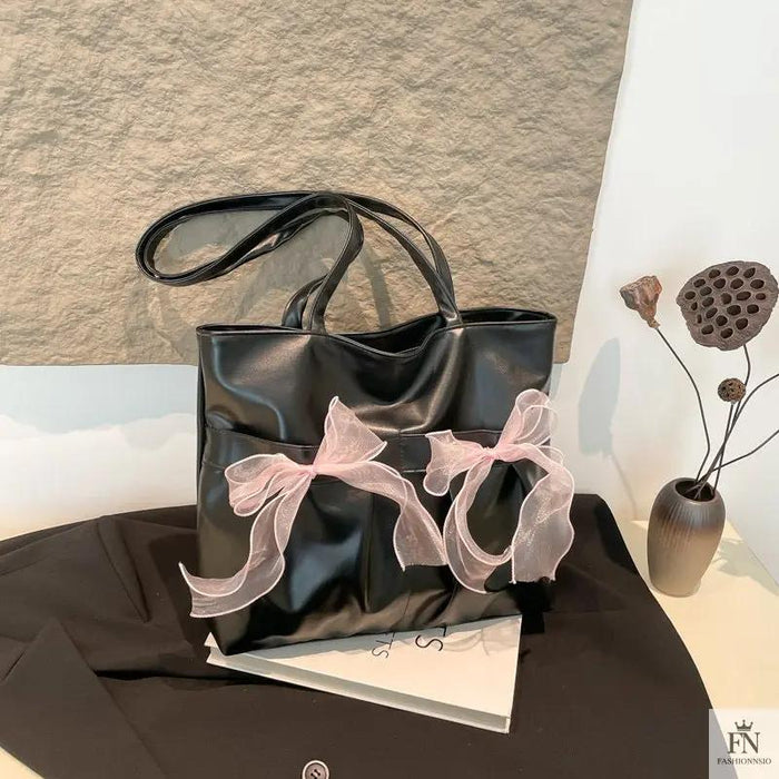 Ribbon Bow Tote Bags - Fashionnsio