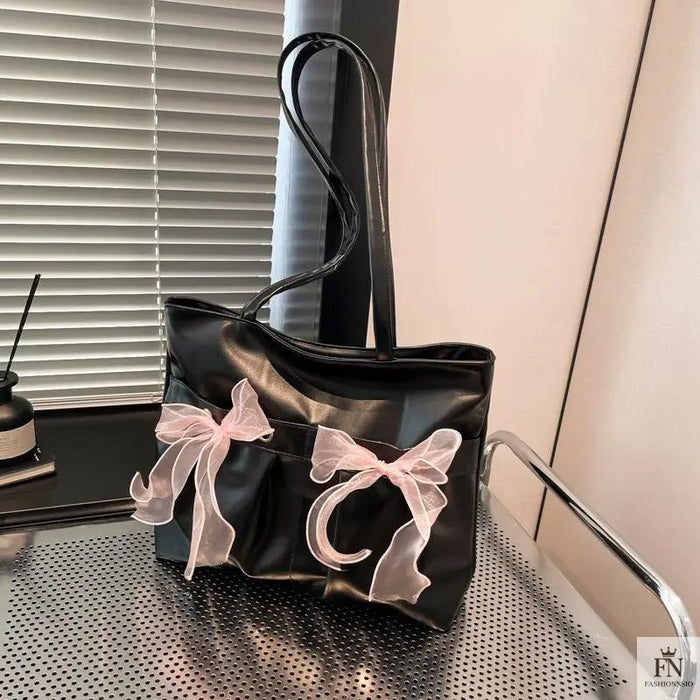 Ribbon Bow Tote Bags - Fashionnsio