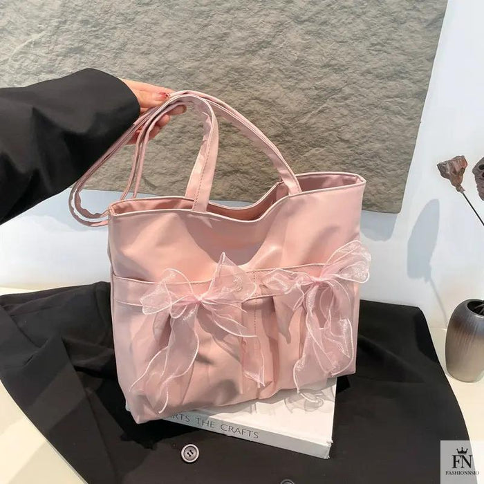 Ribbon Bow Tote Bags - Fashionnsio