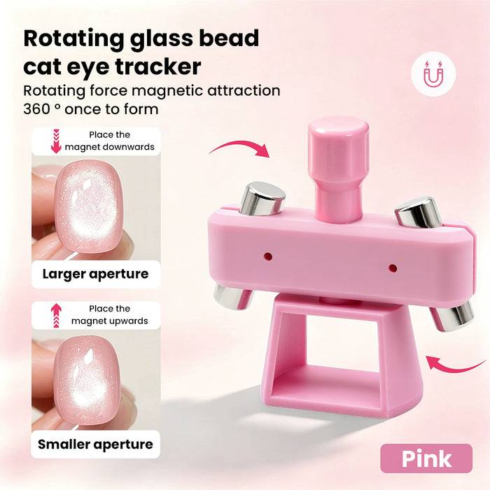 Rotating Glass Bead Cat Eye Tracker Magnet | 360° Rotation, Detachable Stand