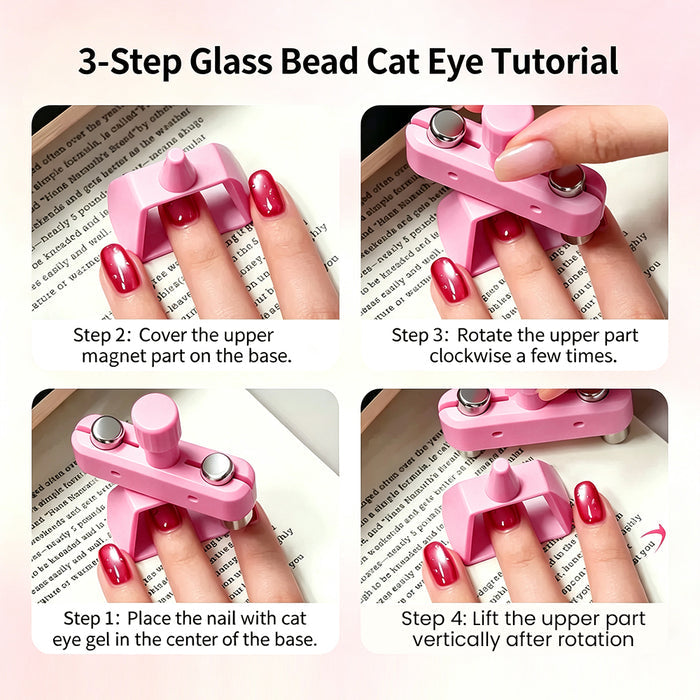 Rotating Glass Bead Cat Eye Tracker Magnet | 360° Rotation, Detachable Stand