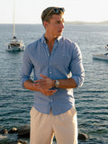 Rowan Long Sleeve Cotton Shirt - Blue