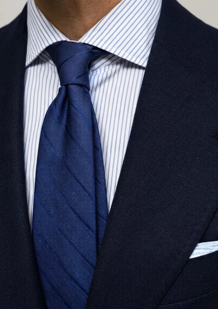 Royal Blue Shadow Stripe Tie - SARTORO
